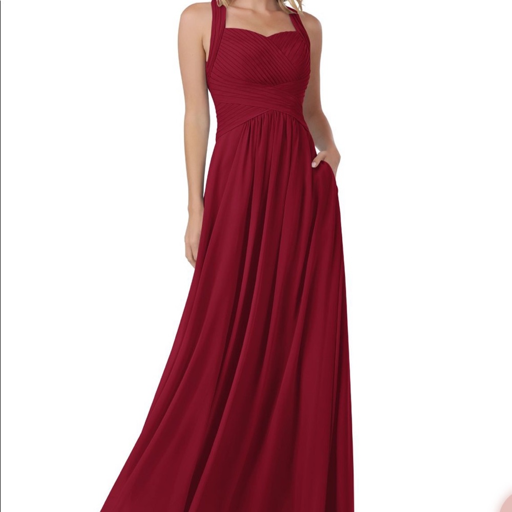 Elegant Burgundy Sleeveless Wedding Dress